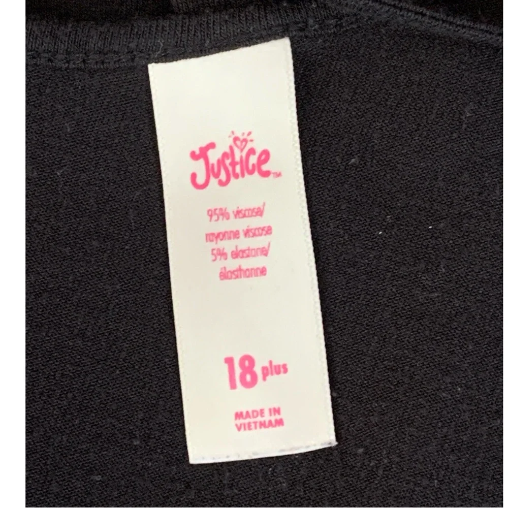 Justice Girls Black Unicorn Dress Size 18 Plus